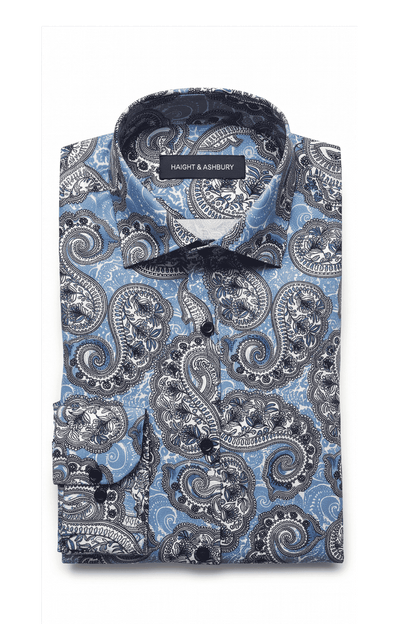 [48022-73] DT PRINTED DRESS SHIRT