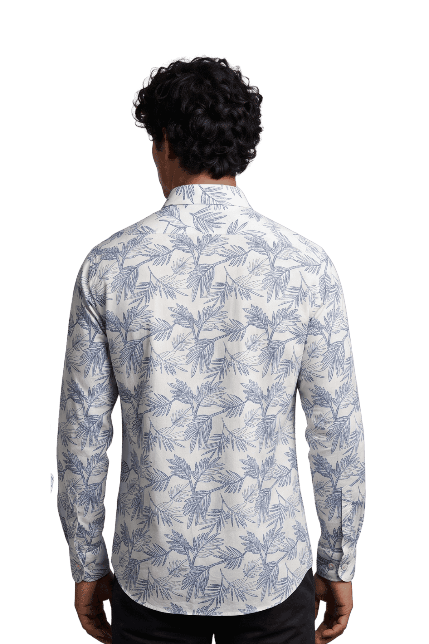 [48022-74] DT PRINTED DRESS SHIRT