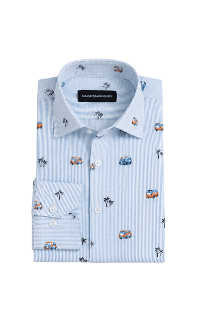 [48022-75] DT PRINTED DRESS SHIRT
