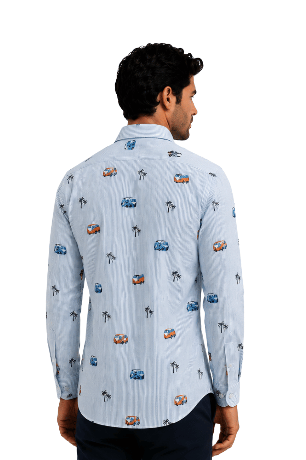 [48022-75] DT PRINTED DRESS SHIRT