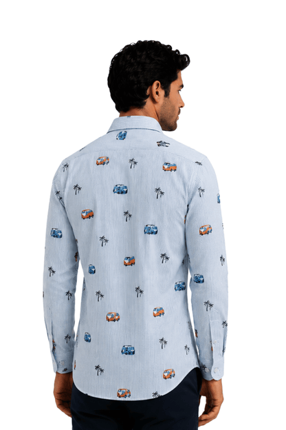 [48022-75] DT PRINTED DRESS SHIRT