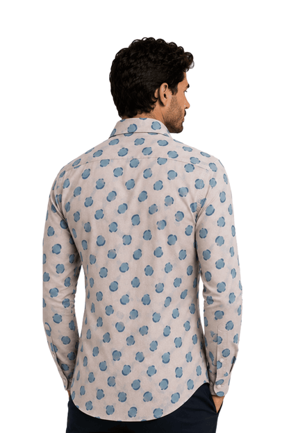 [48022-76] DT PRINTED DRESS SHIRT