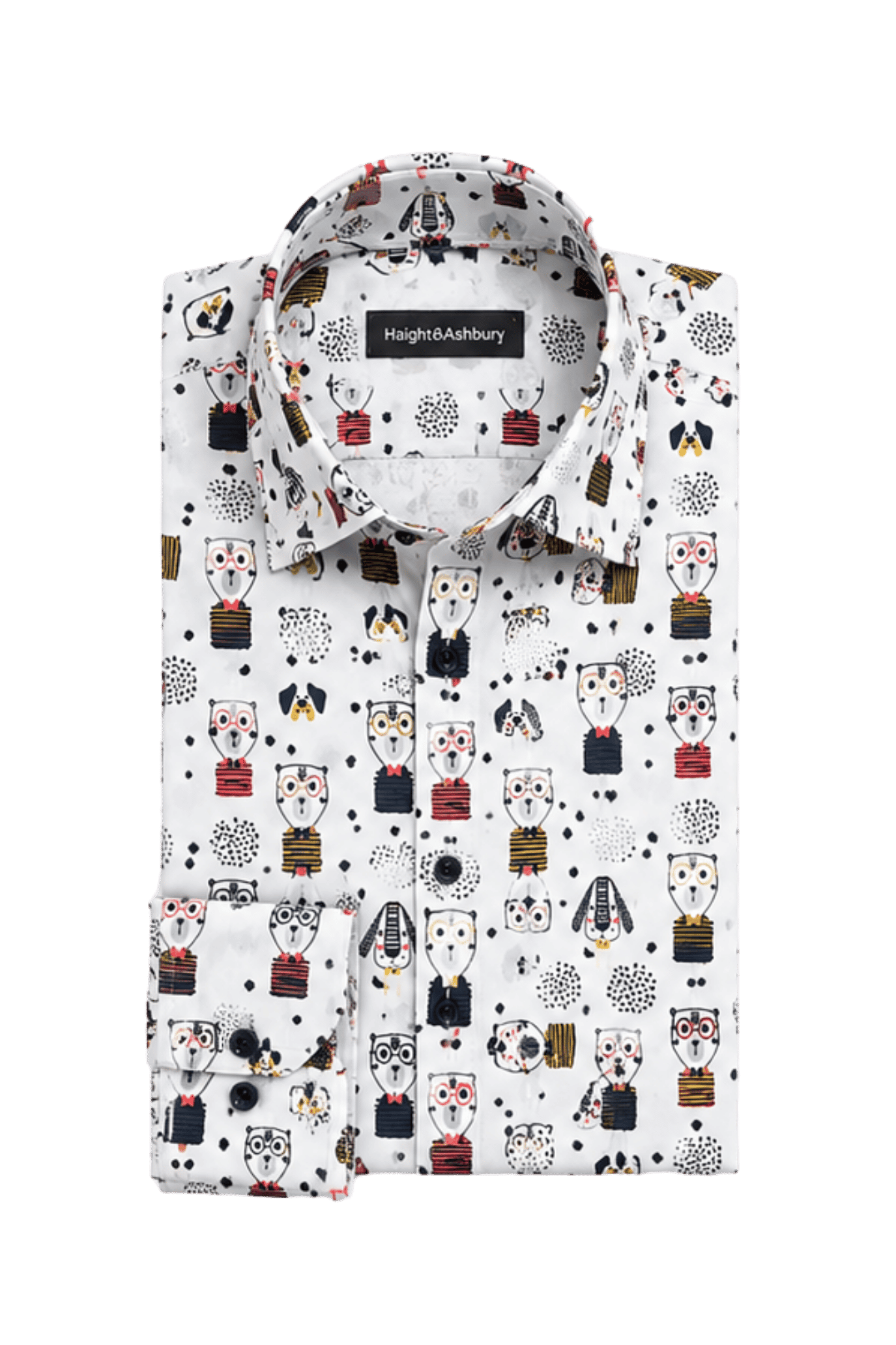 [48022-77] DT PRINTED DRESS SHIRT