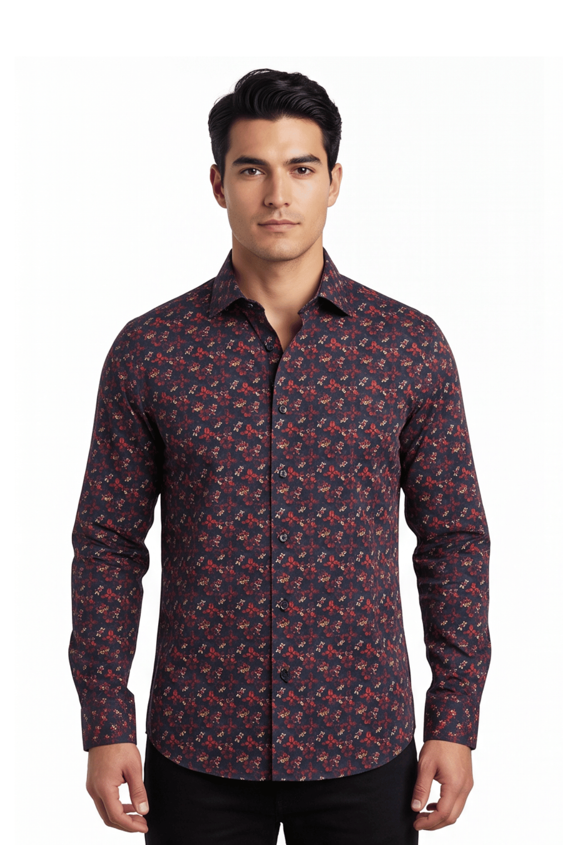[48022-78] DT PRINTED DRESS SHIRT