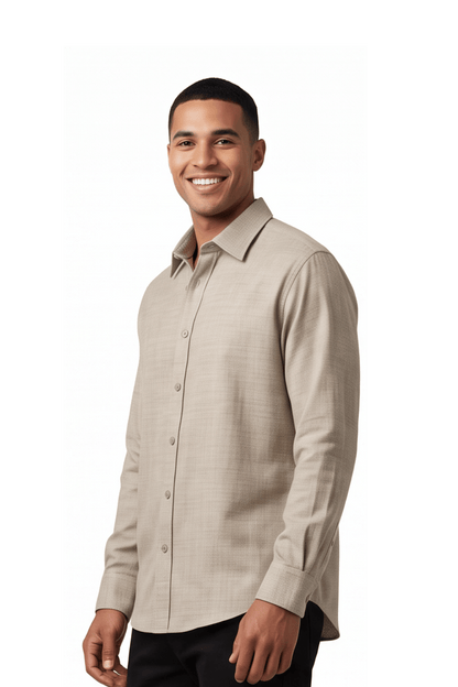 [48017-03] LS MICRO CRIMP SHIRT