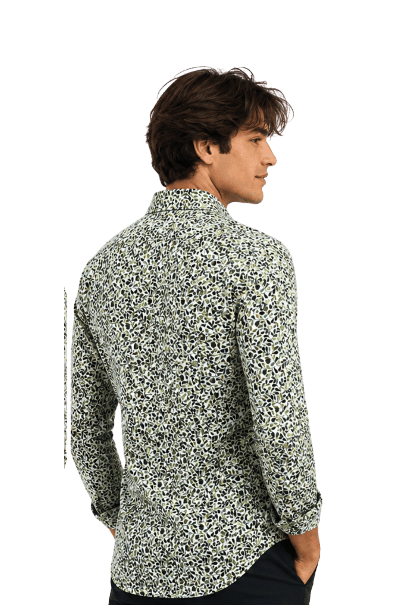 [48022-07] DT PRINTED DRESS SHIRT