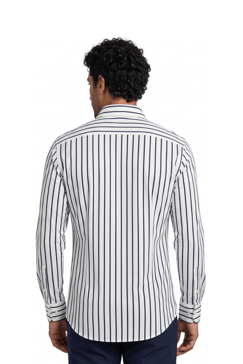 [48026-7] LS REVERSED BENGAL STRIPE DRESS SHIRT