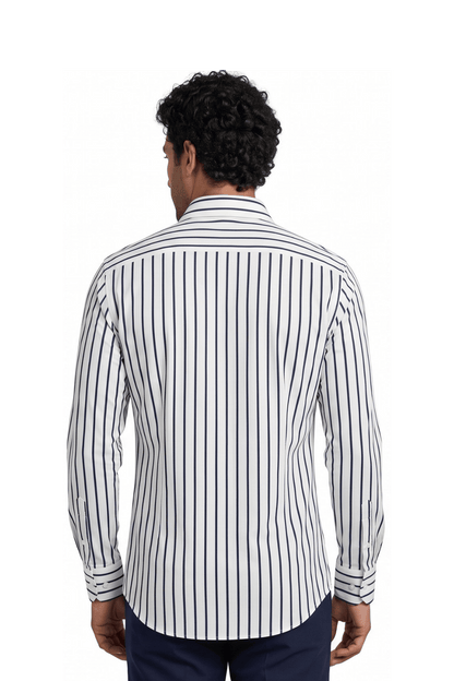 [48026-7] LS REVERSED BENGAL STRIPE DRESS SHIRT