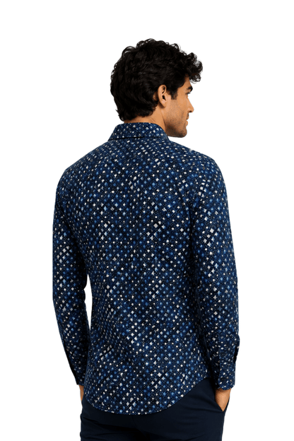 [48022-80] DT PRINTED DRESS SHIRT