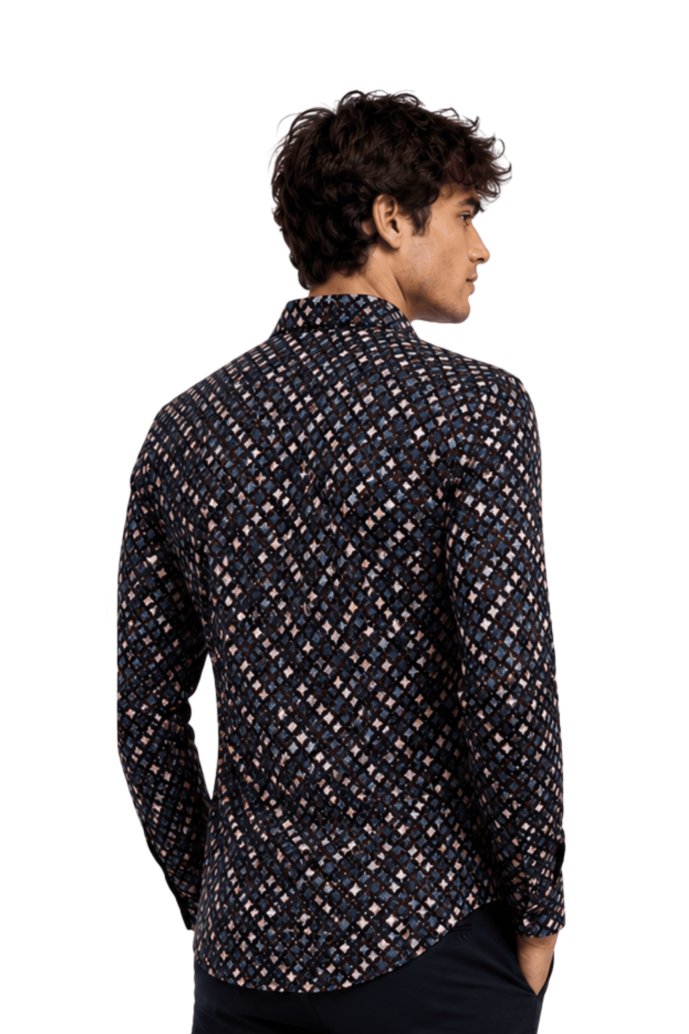 [48022-81] DT PRINTED DRESS SHIRT