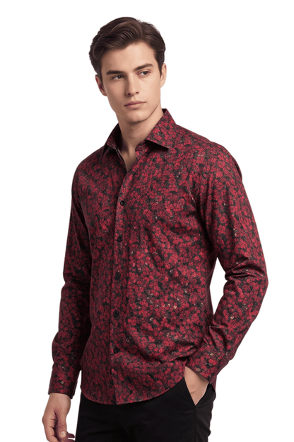 [48022-83] DT PRINTED DRESS SHIRT