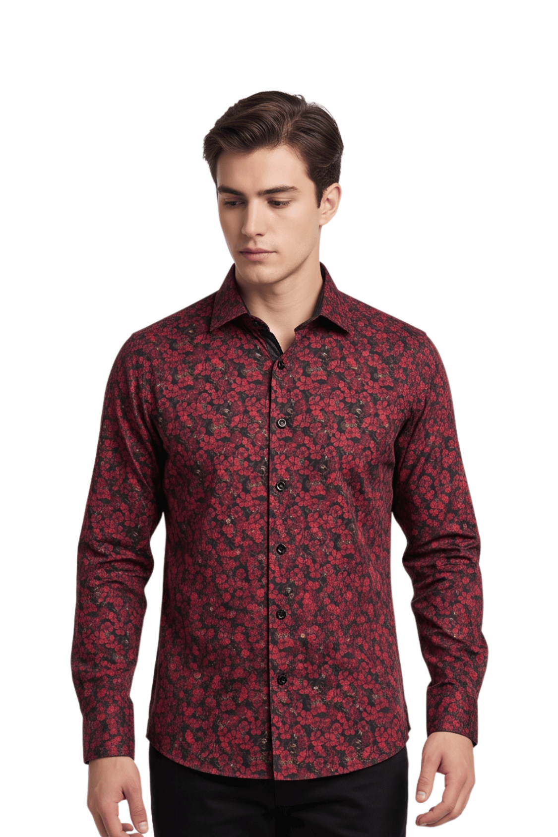 [48022-83] DT PRINTED DRESS SHIRT