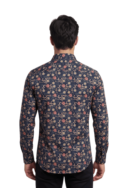 [48022-84] DT PRINTED DRESS SHIRT