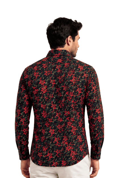[48022-85] DT PRINTED DRESS SHIRT
