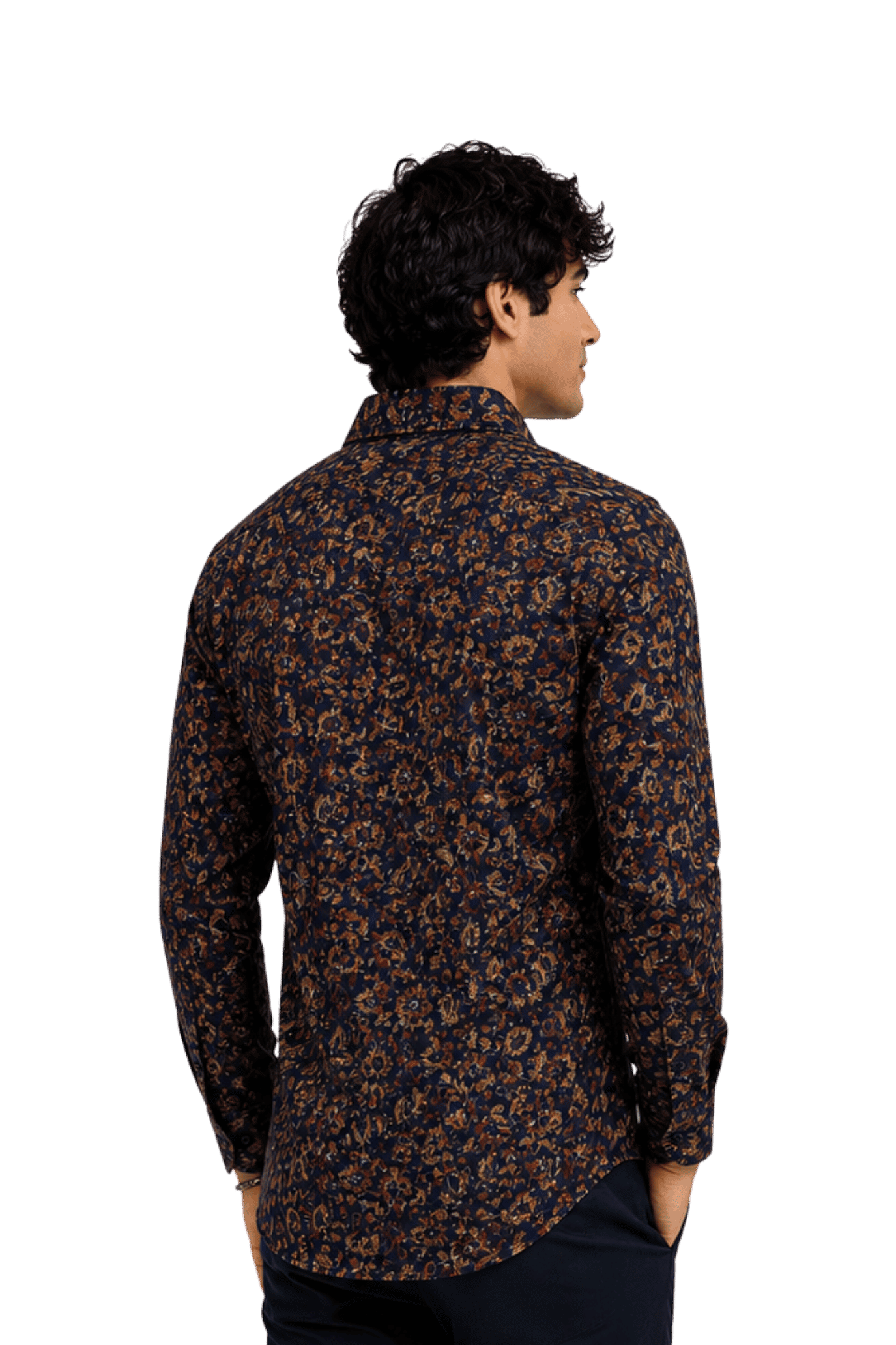 [48022-88] DT PRINTED DRESS SHIRT