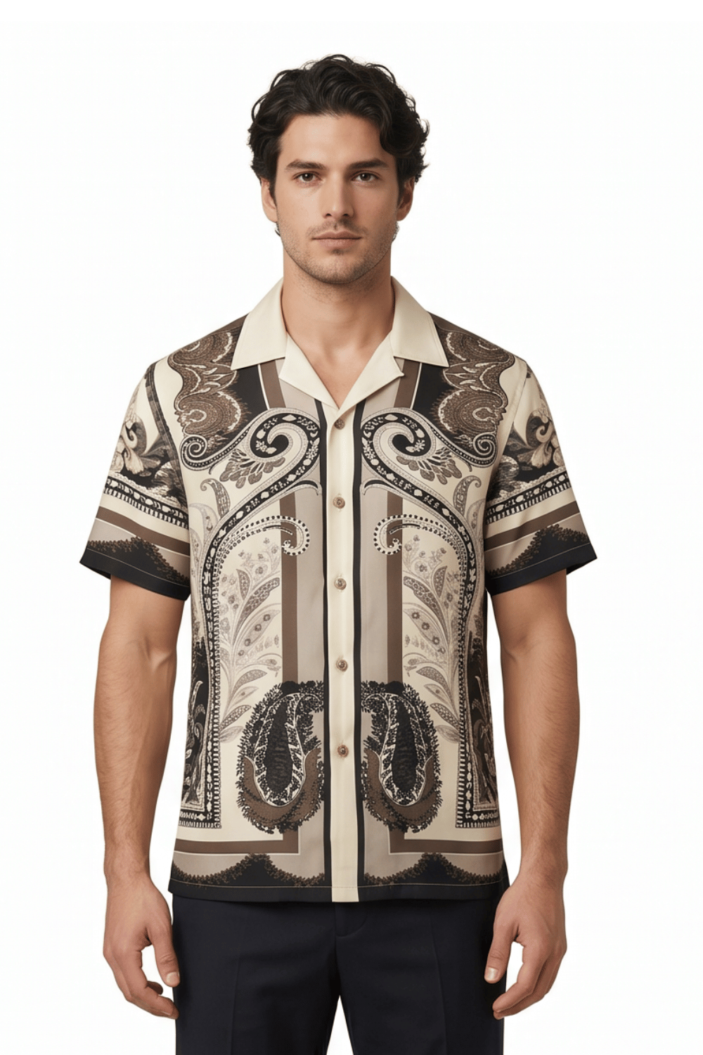 [48021-08] Resort Collar Short Sleeve Shirt