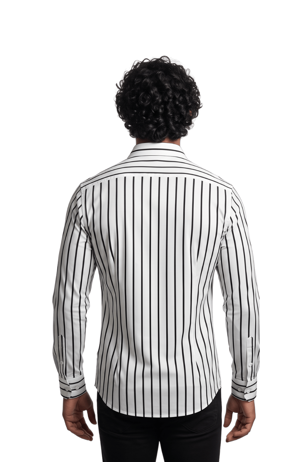 [48026-8] LS REVERSED BENGAL STRIPE DRESS SHIRT