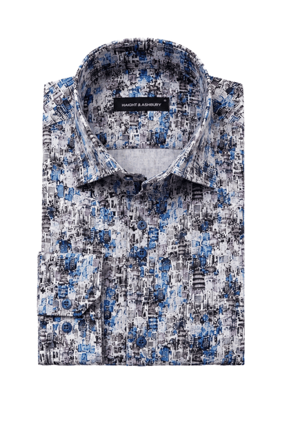 [48022-90] DT PRINTED DRESS SHIRT