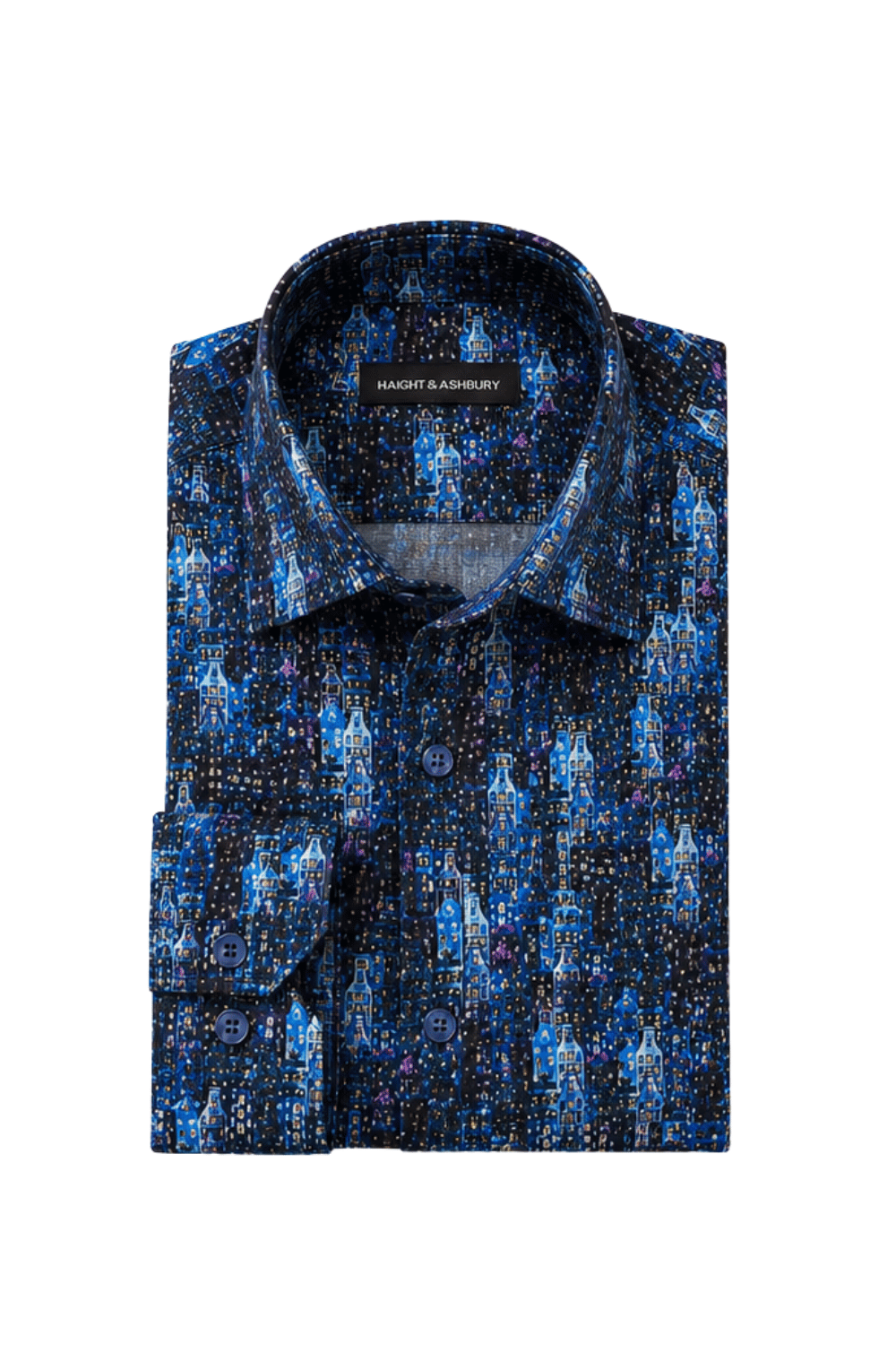 [48022-91] DT PRINTED DRESS SHIRT