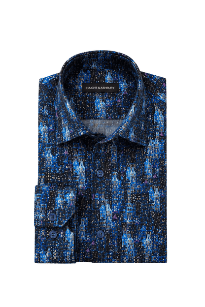[48022-91] DT PRINTED DRESS SHIRT