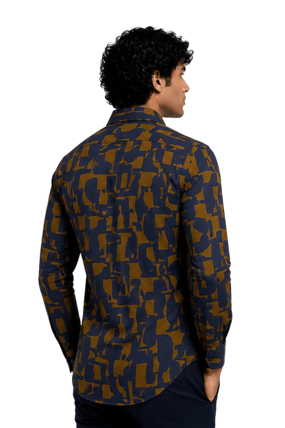 [48022-92] DT PRINTED DRESS SHIRT