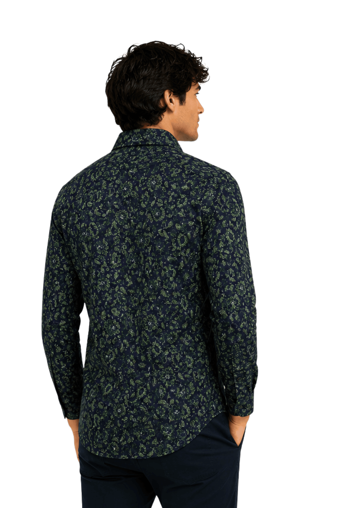 [48022-93] DT PRINTED DRESS SHIRT