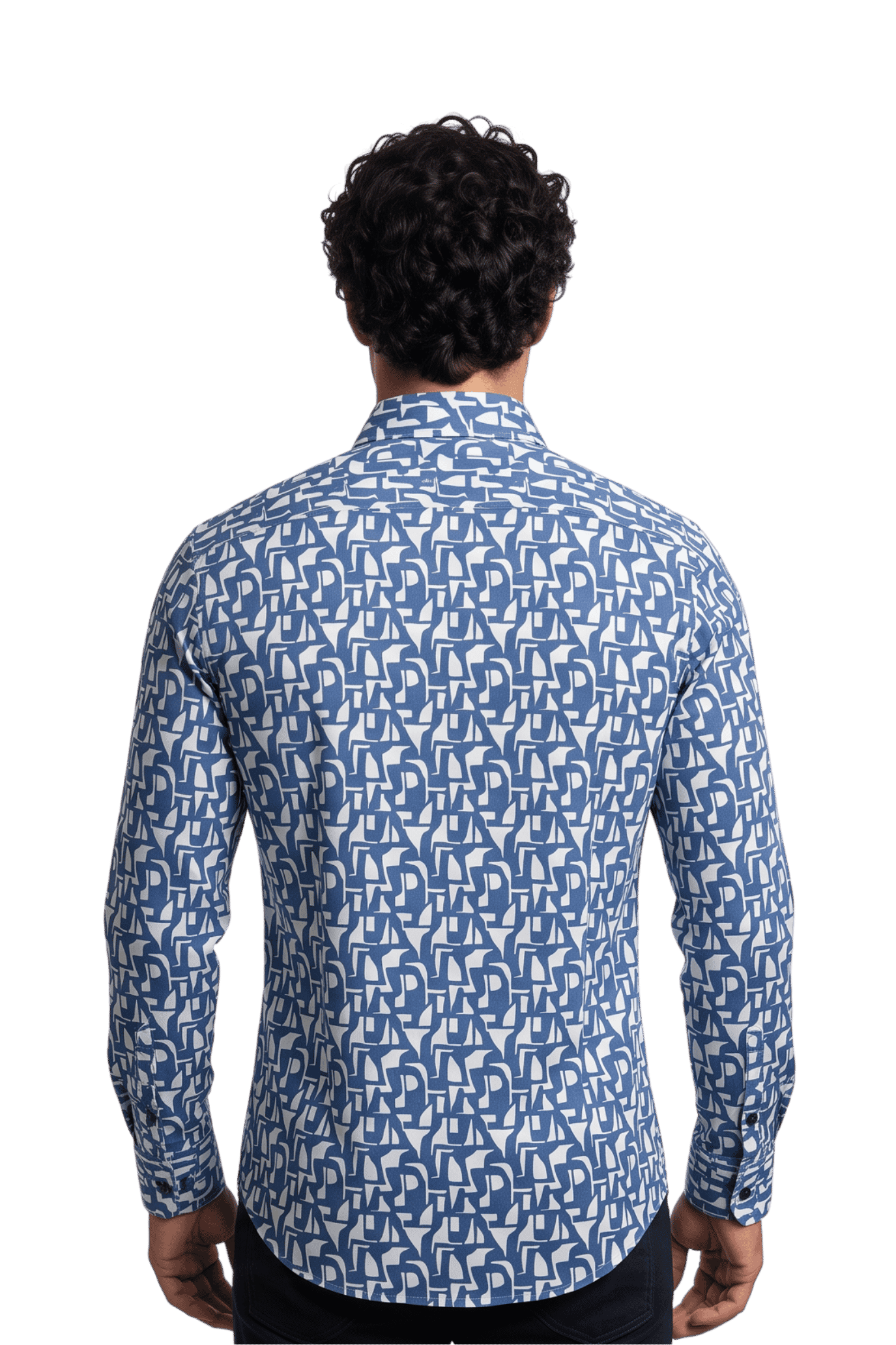 [48022-94] DT PRINTED DRESS SHIRT