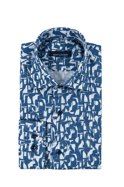 [48022-94] DT PRINTED DRESS SHIRT
