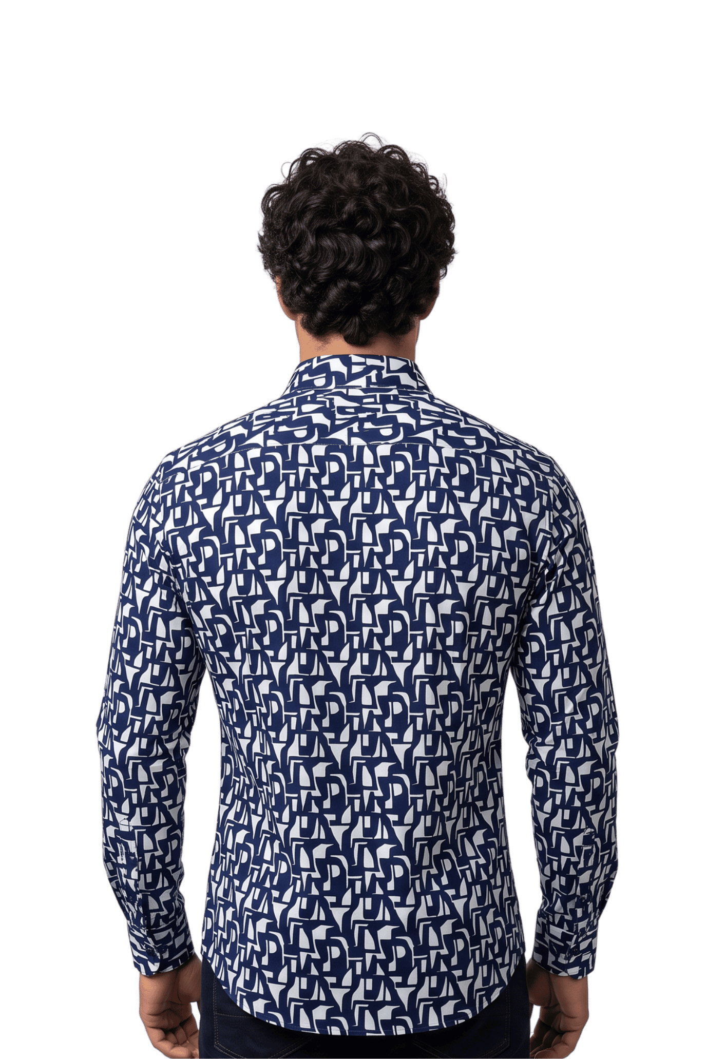 [48022-95] DT PRINTED DRESS SHIRT