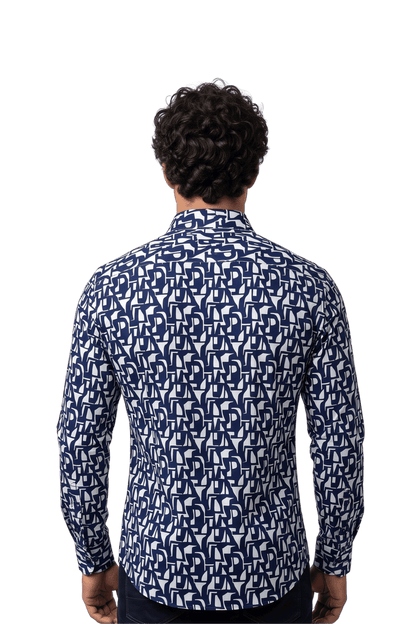 [48022-95] DT PRINTED DRESS SHIRT