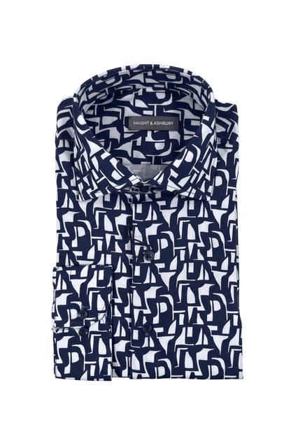 [48022-95] DT PRINTED DRESS SHIRT