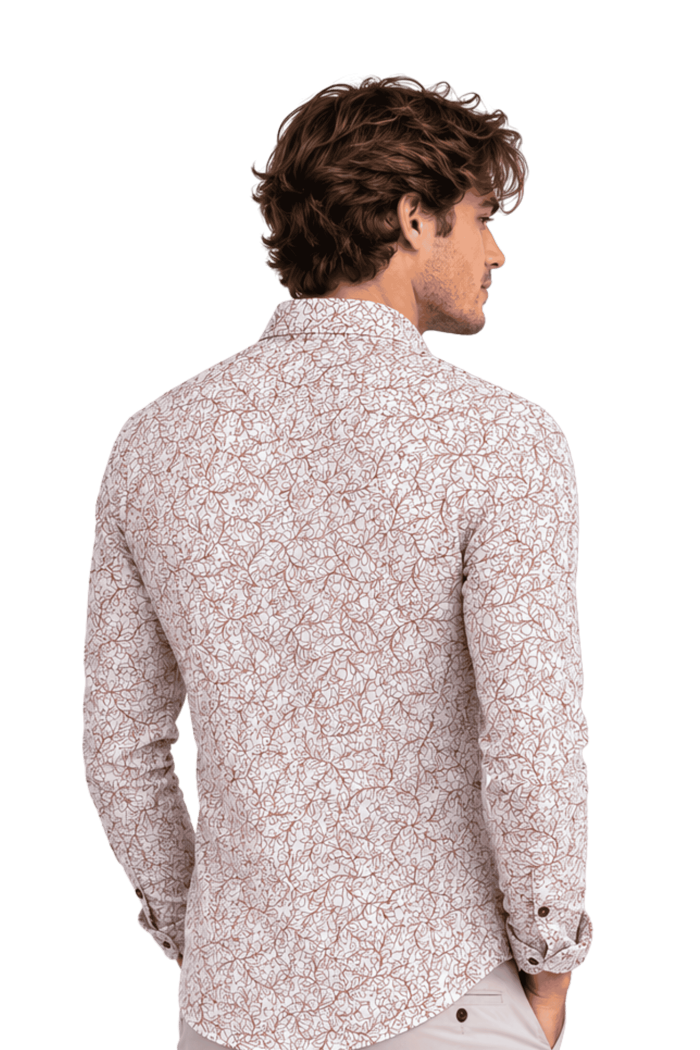 [48022-96] DT PRINTED DRESS SHIRT