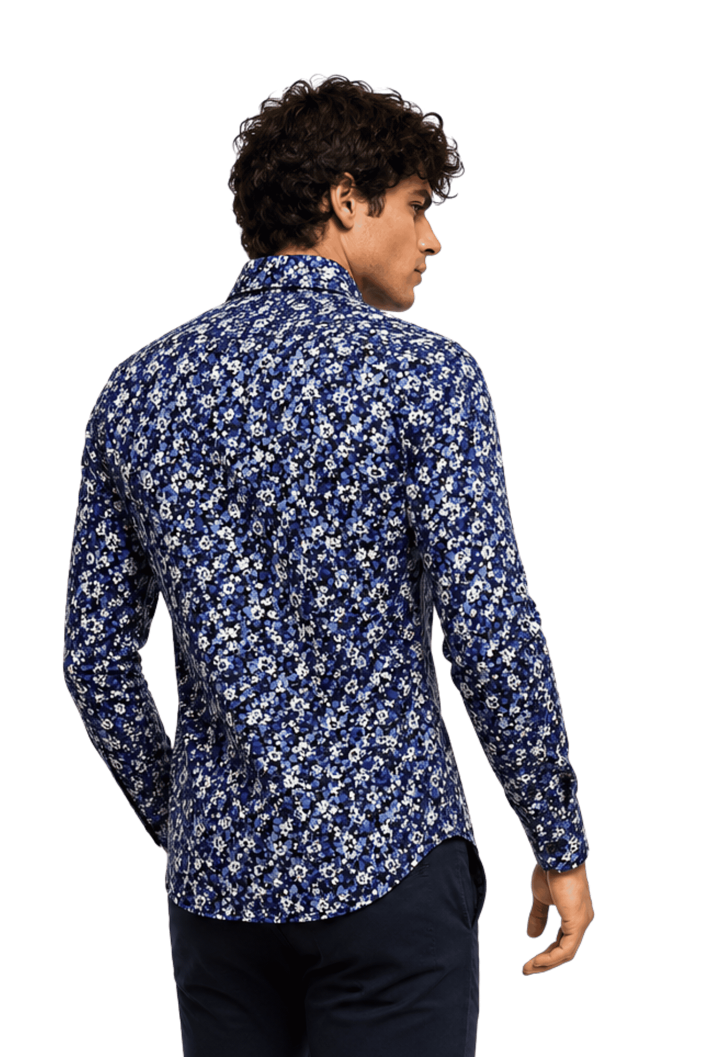 [48022-99] DT PRINTED DRESS SHIRT