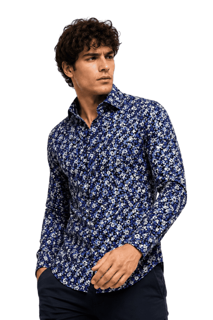 [48022-99] DT PRINTED DRESS SHIRT