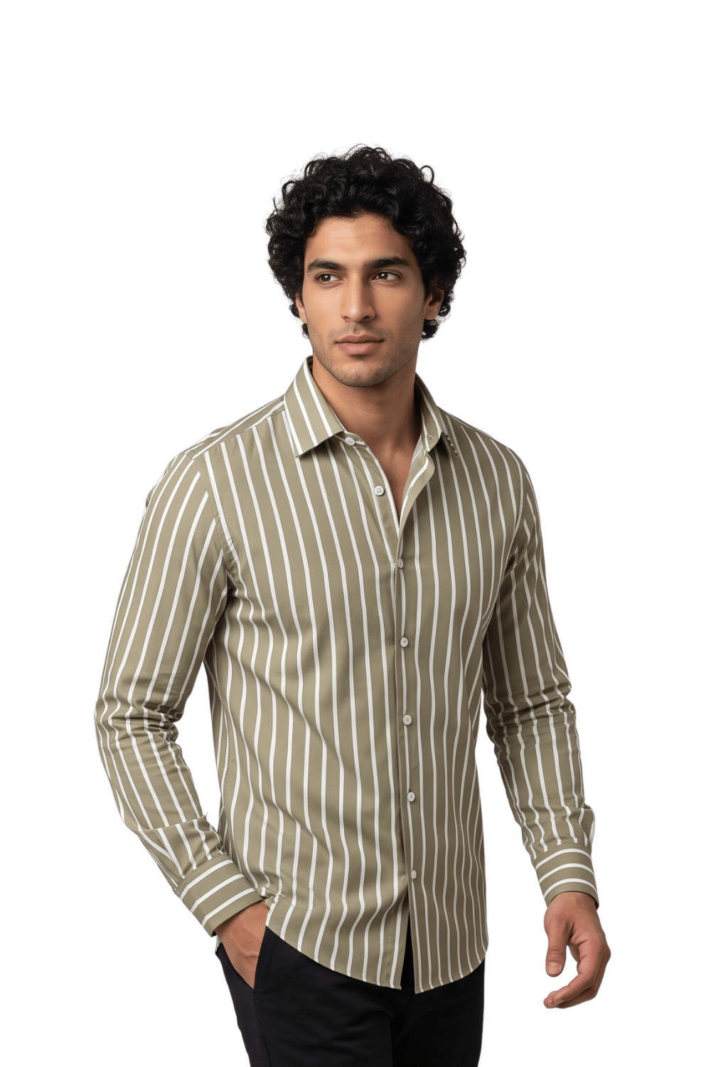 [48026-9] LS BENGAL STRIPE DRESS SHIRT