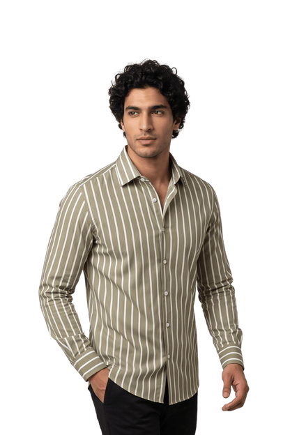 [48026-9] LS BENGAL STRIPE DRESS SHIRT