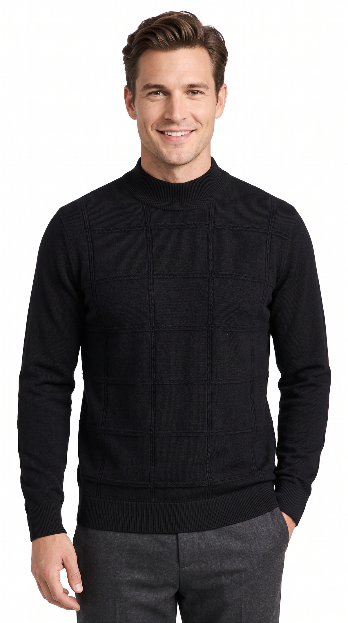 [32097-00-101] CASHMERE BLEND LS MOCKNECK