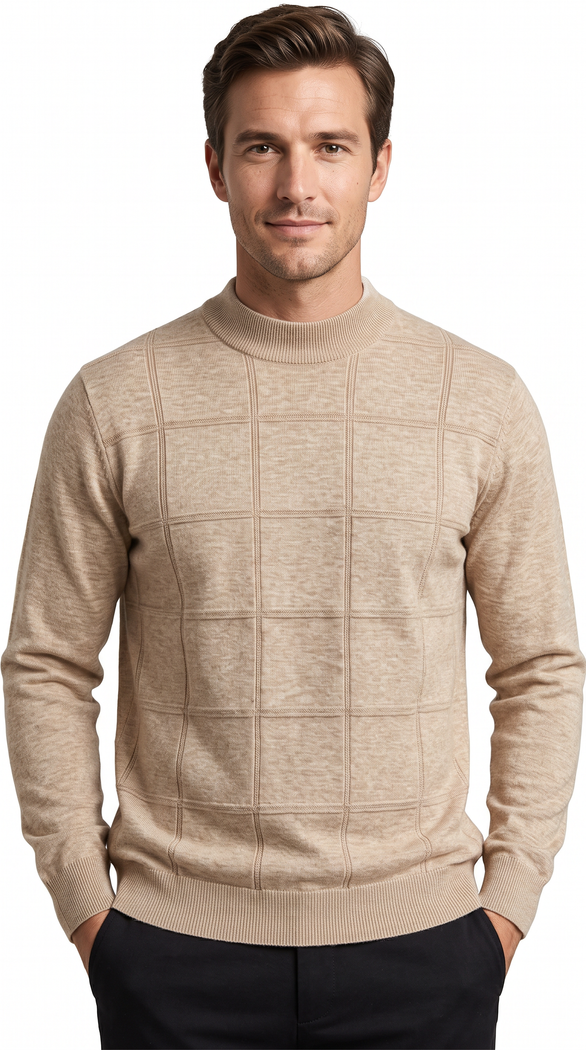 [32097-00-218] CASHMERE BLEND LS MOCKNECK