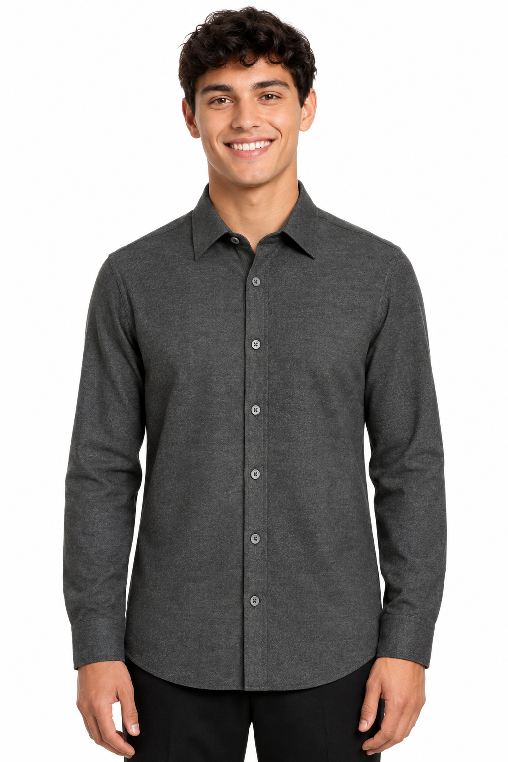 [48017-01] LS MICRO CRIMP SHIRT