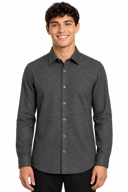 [48017-01] LS MICRO CRIMP SHIRT