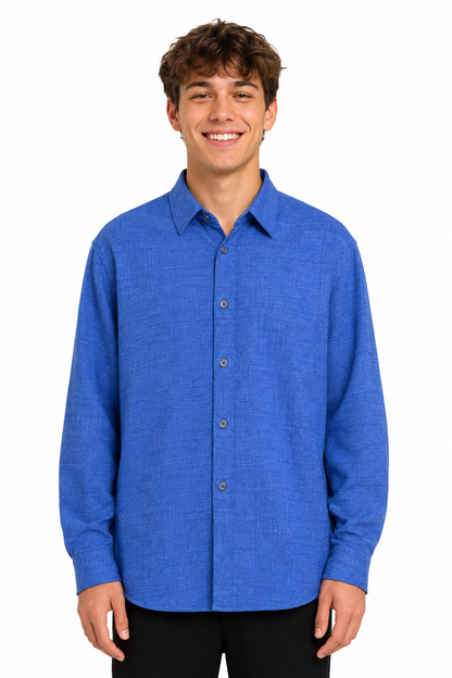[48017-67] LS MICRO CRIMP SHIRT