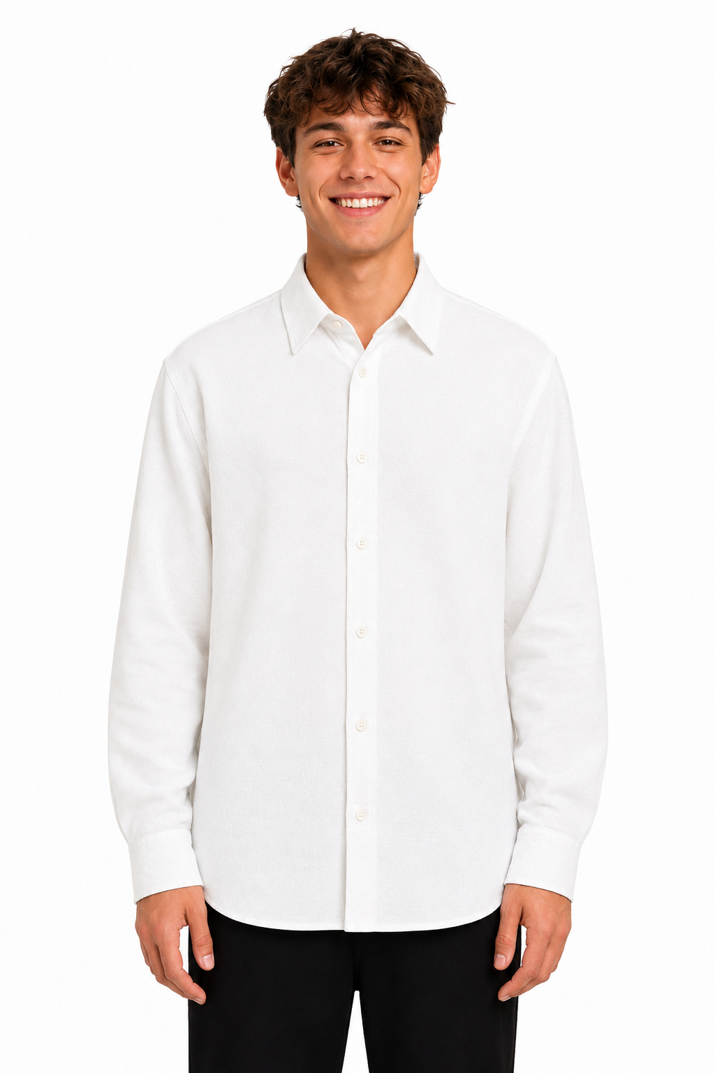 [48017-02] LS MICRO CRIMP SHIRT