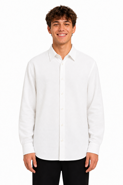 [48017-02] LS MICRO CRIMP SHIRT