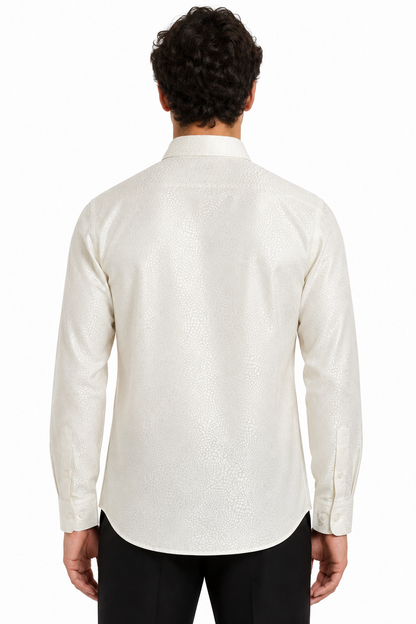 [41749-BEYAZ01] TONAL CEREMONY DRESS SHIRT