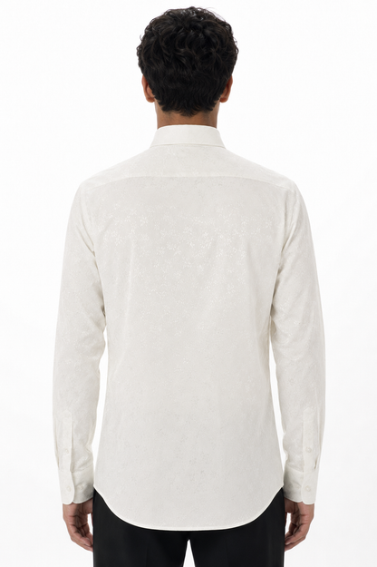 [41749-BEYAZ] TONAL CEREMONY DRESS SHIRT