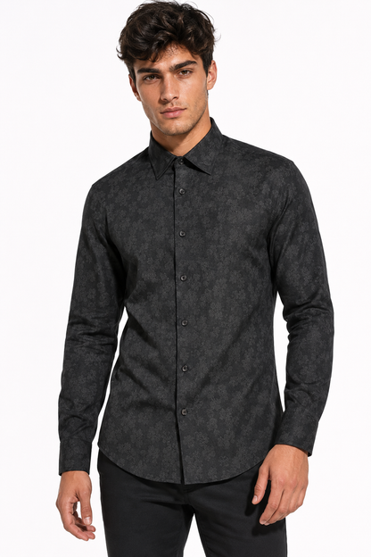 [41749-SIYAH01] TONAL CEREMONY DRESS SHIRT