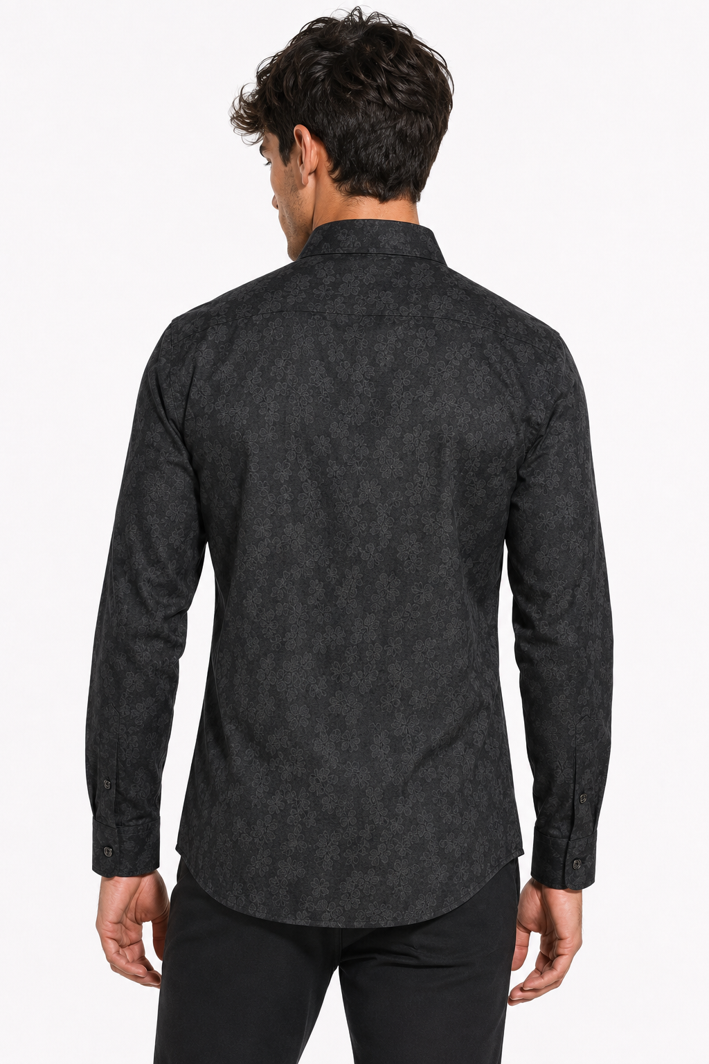 [41749-SIYAH01] TONAL CEREMONY DRESS SHIRT