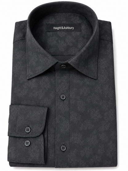 [41749-SIYAH01] TONAL CEREMONY DRESS SHIRT