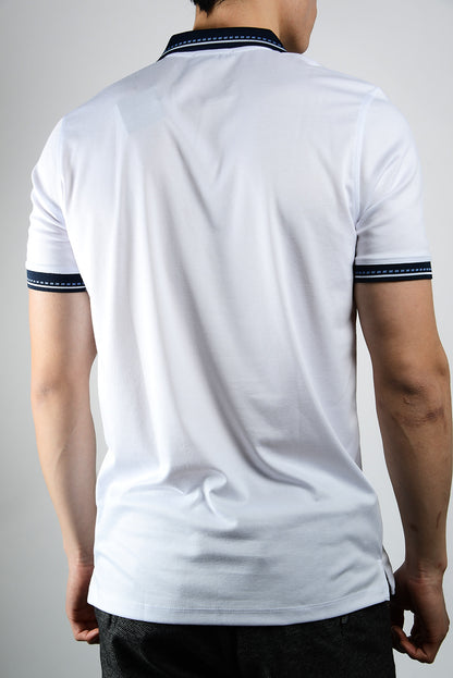 DT Euro Stripe Collar Merc Polo