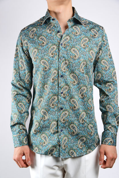 [48011-34] DT PRINTED DRESS SHIRT